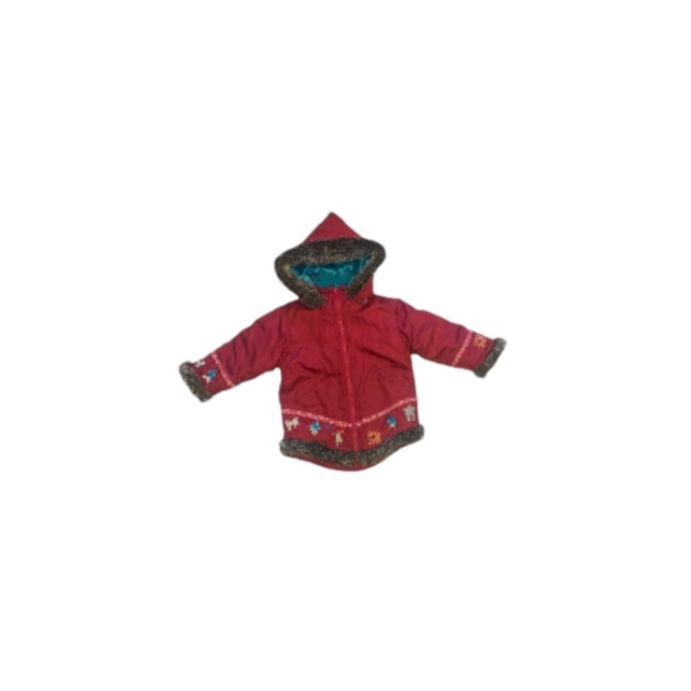 Inuk Red Vintage Inuit Parka with Faux Fur Trim - Children’s Size 6